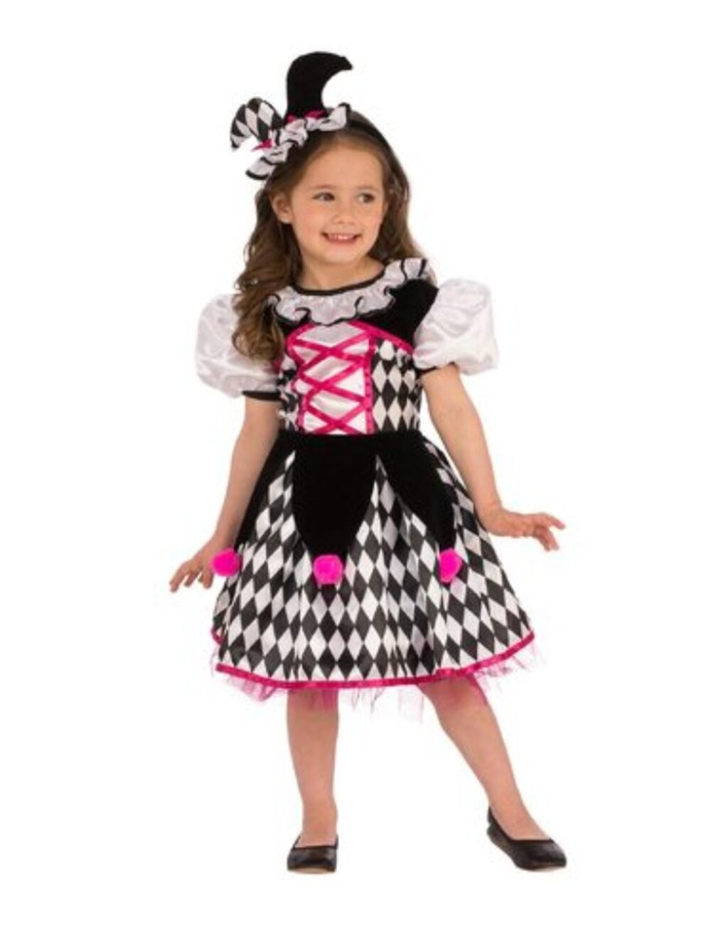RUBIE'S COSTUME JESTER GIRL 2PC DRESS AND HEADBAND SIZE XS